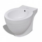Cumpara ieftin Bideu rotund pe pardoseala, ceramica calitate superioara, alb