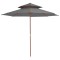vidaXL Umbrelă de soare dublă, st&acirc;lp din lemn, 270 cm, antracit 44519