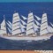 NAVA CU VELE SCOALA M/S NADJA, NORVEGIA -FORMAT 19/12 cm.-SCRISA,STAMPILA NAVEI