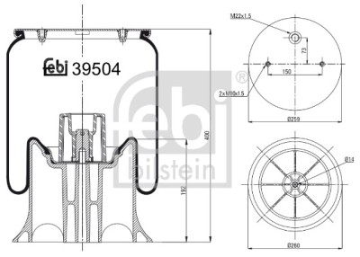 FEBI BILSTEIN 39504 Burduf, suspensie pneumatica foto