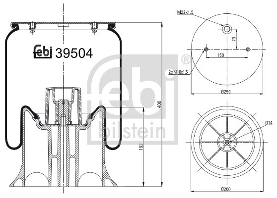 FEBI BILSTEIN 39504 Burduf, suspensie pneumatica