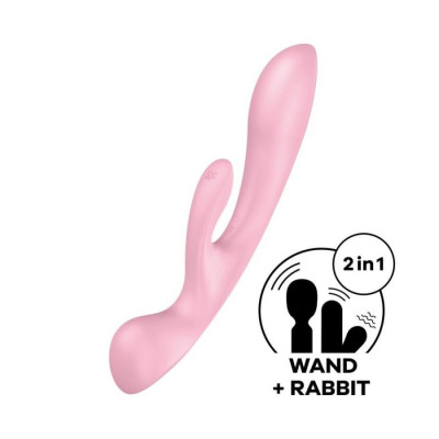 Vibrator Rabbit Triple Oh, Roz, 23 cm foto