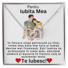 Pentru Iubita Mea, Colier argint, cu mesajul "te iubesc"