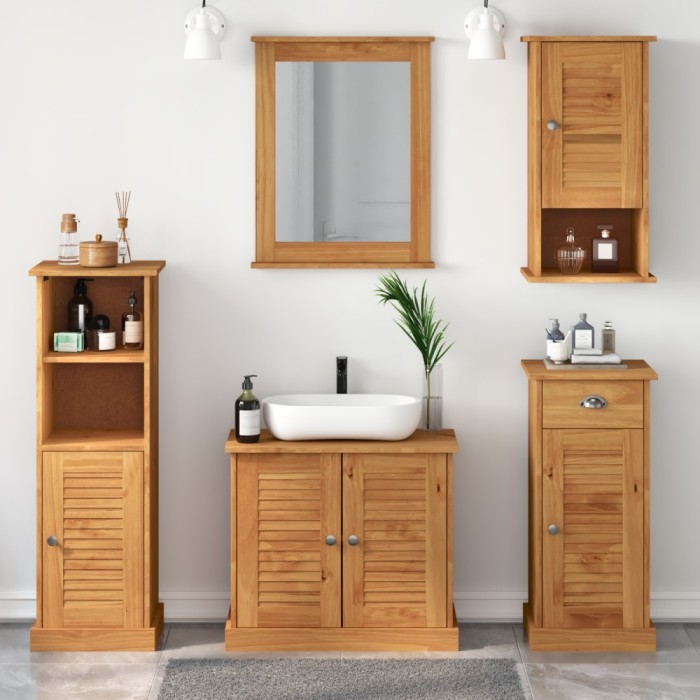 vidaXL Set de mobilier pentru baie 5 pcs maro miere 37 x 34 x 110 cm