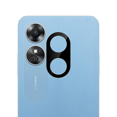 Folie Camera pentru Oppo A17, Techsuit Full Camera Glass, Black foto