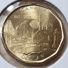 Monedă 1 Dollar 2017 Canada, unc, Connecting a Nation, Canada 150