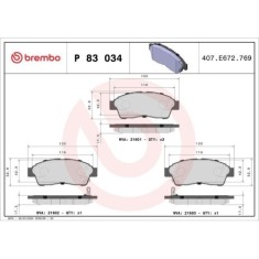 Placute frana Toyota Camry ( V1), Camry Estate ( V1), Carina E 6 ( T19), Carina E 6 Saloon ( T19), Carina E 6 Sportswagon ( T19), Celica ( T20), Coro