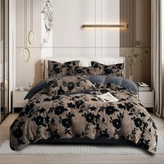 Lenjerie Cocolino pufoasa cu Blanita artificiala iepure Pentru Pat Dublu, 6 piese - EST85