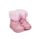 Cizme Fete Bibi Urban Boots Rosa cu Siret Imblanite 32 EU, Roz, BIBI Shoes