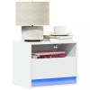 Gossi noptiere montate pe perete cu lumini led, 2 buc., alb