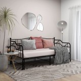 vidaXL Cadru pat canapea extensibilă, negru, 90x200 cm, metal