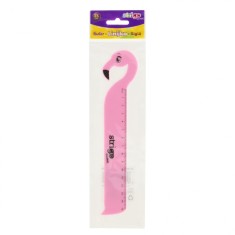 Rigla Strigo din Plastic, Flamingo, 15 cm