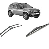 Cumpara ieftin Set 3 stergatoare DACIA DUSTER (HS_) din 2010-2018, pentru parbriz si luneta fata si spate auto, Bosch Twin-Aerotwin Retrofit, din cauciuc siliconat r