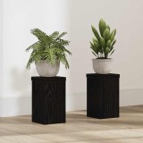 vidaXL Suport pentru plante 2 pcs Stejar negru 10 x 10 x 18 cm
