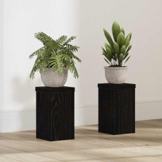 vidaXL Suport pentru plante 2 pcs Stejar negru 10 x 10 x 18 cm 869228