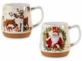 Set 2 cani Craciun portelan multicolor pluta &Oslash; 11 cm x 11 H, 500 ml