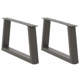 VidaXL Picioare pentru măsuță de cafea &icirc;n formă de V, 2 buc., antracit, 70x(30-31,3) cm, oțel