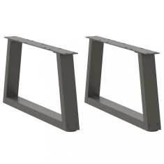 vidaXL Picioare pentru măsuță de cafea &icirc;n formă de V, 2 buc., antracit, 70x(30-31,3) cm, oțel 4012538