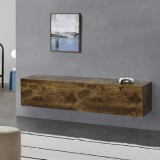 Comoda TV Evaton WO montabila pe perete efect lemn nuc [en.casa] HausGarden Leisure