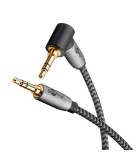 Cablu audio stereo 0.5m textil impletit Jack 3.5 mm - 3.5 mm 90