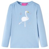 Tricou copii cu m&acirc;neci lungi, albastru deschis, 104, vidaXL