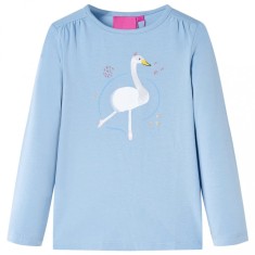 Tricou copii cu m&acirc;neci lungi, albastru deschis, 104