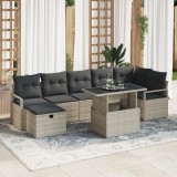 vidaXL Set de Canapea Grădină Set 4 Piese Gri Deschis Ratan Mare