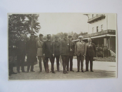 Foto originala cu vizita generalului francez Henri Gouraud la Calimanesti 1930 foto