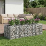 vidaXL Pat ridicat din gabion 2 pcs Argintiu 3422226