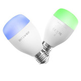 Bec LED inteligent BlitzWolf BW-LT27 RGB, Wi-FI, Android &amp;amp; IOS, E27, consum 9W, 850 lm, dimabil, comanda vocala, lumina calda-rece 2700-6500K