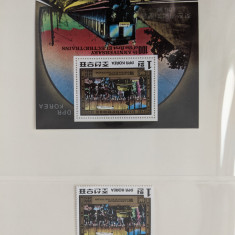 coreea de nord - Timbre trenuri, locomotive, cai ferate, nestampilate MNH