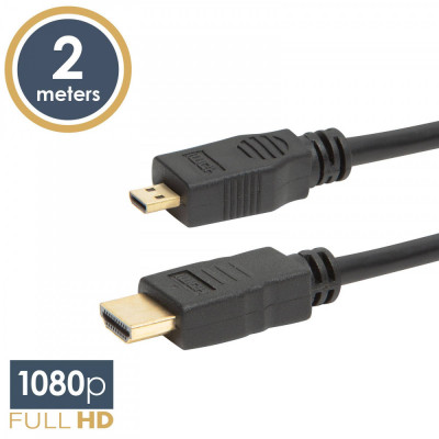 Cablu micro HDMI 2m conectoare placate cu aur delight foto