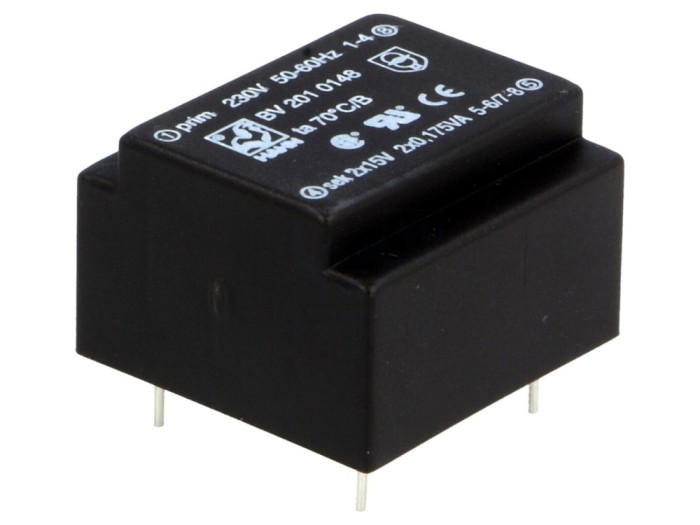 Transformator PCB &icirc;ncapsulat 0,35VA 15V