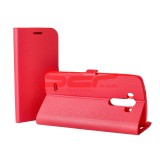 Husa Flip Stand Magnet LG G6, Piele Eco, Protectie Completa, Rosu
