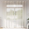 Perdele Voile cu Oeli 2 buc Crem 140x245 cm
