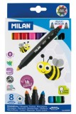 Set 8 Carioci Maxi Duble Milan, 16 Culori, Papetarie si Birotica