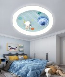 Lustra LED pentru camera copilului CONSTELATION 63W cu telecomanda, &Oslash;50 cm, 3 temperaturi de culoare, alb-albastru