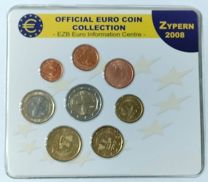 CIPRU - SET MONETARIE 2008 EURO -UNC - 1, 2, 5, 10, 20, 50 EUROCENTI &amp; 1, 2 EURO