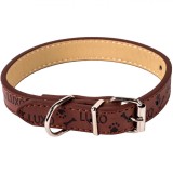 Zgardă C&acirc;ini, Luxo, Piele Artificială, 45x1.5cm, Maro, Oem