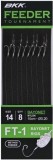 Carlige Legate BKK FT-1 Method Bayonet Feeder Rig 10cm, Nr.12, 0.18mm, 8buc/pac