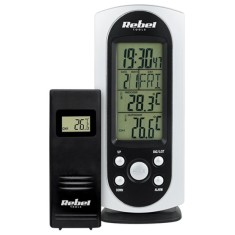 Statie meteo Rebel cu senzor pentru exterior, ora, data, temperatura, alarma, amanare automata a alarmei