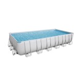 Piscina Supraterana Bestway Cadru Metalic, 7.32x3.66x1.32m, 30045L, Albastra, cu Scara si Pompa Filtrare