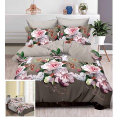 Lenjerie Pat 3D Monaco Sd018, Bumbac, 4 Piese, Fara Elastic, Imprimeu