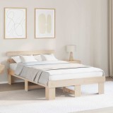 VidaXL Cadru de pat cu spătar 140x190 cm din lemn masiv de pin
