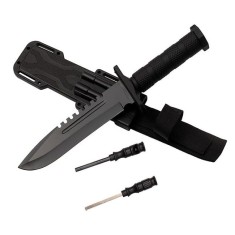 Cutit de vanatoare IdeallStore&reg;, Jungle Specialist, 31 cm, negru, teaca inclusa