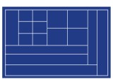 SAFE 257 Tava mare albastra pentru monede cu 16 locasuri de diferite dimensiuni