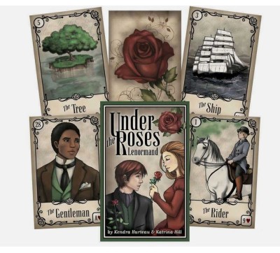 Carti under the roses lenormand +cartea in limba romana+cadou un set de rune+ cadou placa divinatie!!! foto