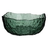 Bol din sticlă verde smoky cu model reliefat, 370 ml, CMCLASS