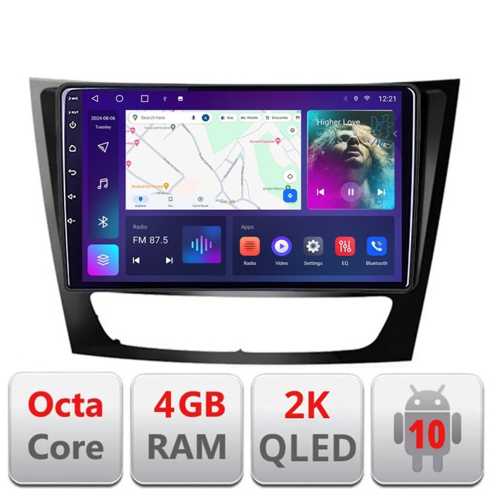 Navigatie Mercedes W211 W219 C-090 Android Octa Core Ecran 2K QLED GPS 4G 4+32GB 360 KIT-090+EDT-E409-2K CarStore Technology