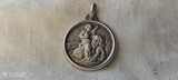 MEDALION SFANTUL CRISTOFER PROTECTORUL CALATORULUI MASIV splendid VECHI mare RAR